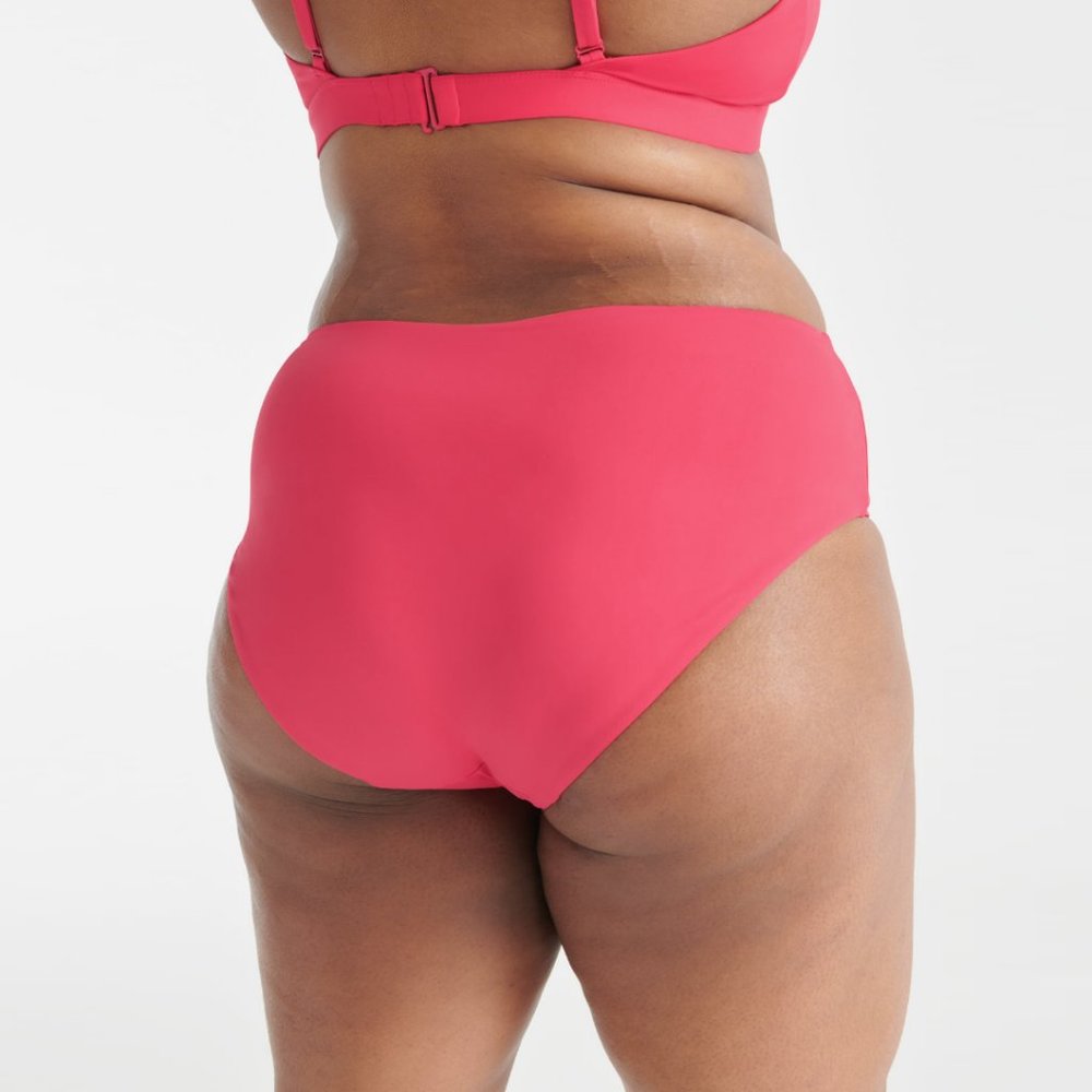Knix Swim Full Coverage Bikini Bottom in Pink Pepper Size S